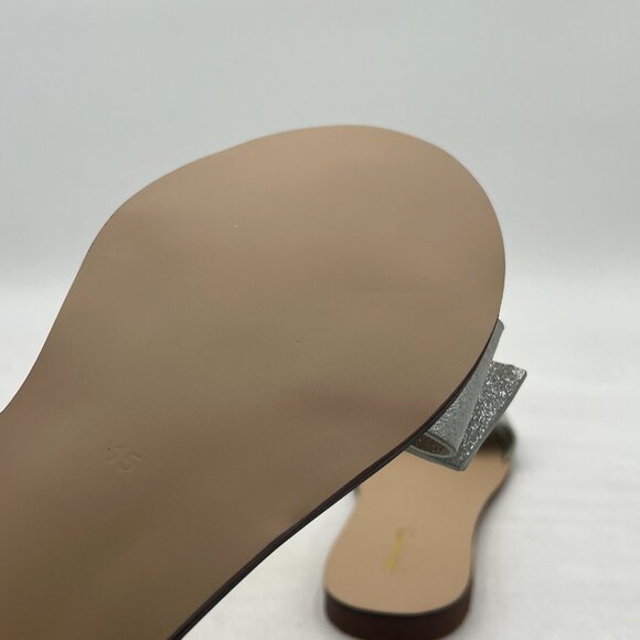 XYD Silver Cute Bows Slippers Slide Sandals Slip On Clogs Mules Open Toe Flats - Picture 5 of 7